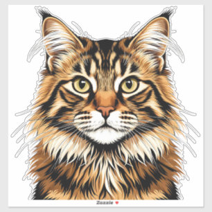 Pegatina Retrato de gato American Bobtail en primer plano