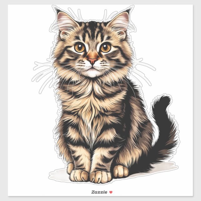Pegatina Retrato de gato en primer plano (Hoja)