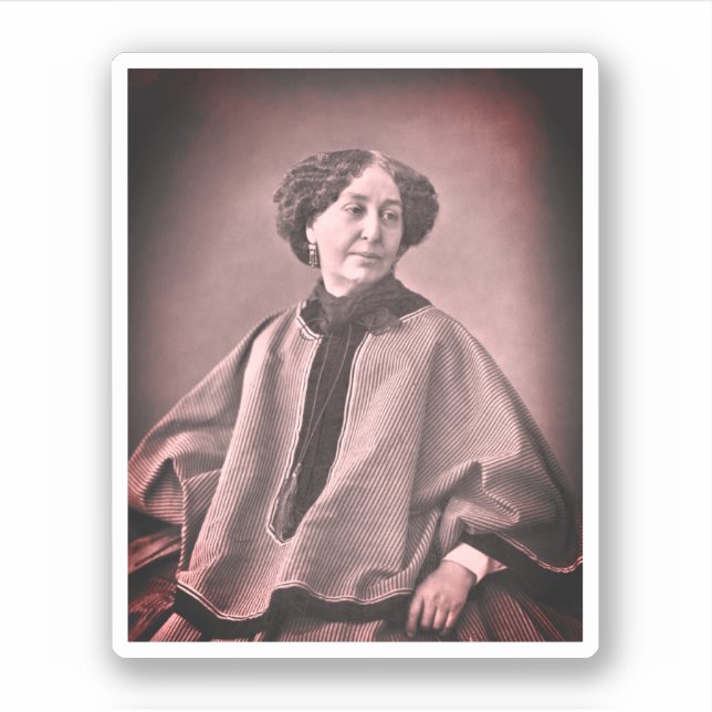 Pegatina Retrato de George Sand de Nadar (Anverso)