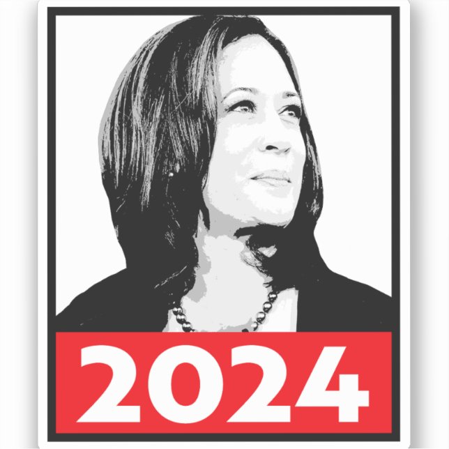 Pegatina Retrato de graffiti de Kamala Harris (Anverso)