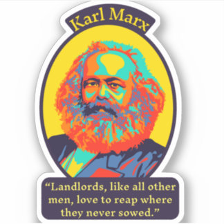 Pegatina Retrato de Karl Marx y cotización