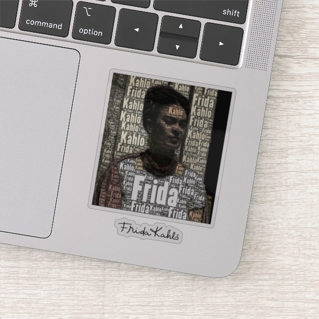 Pegatina Retrato de letras de Frida Kahlo 2 (Detalle)