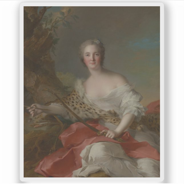 Pegatina Retrato de Madame Bonnier de la Mosson como Diana (Anverso)