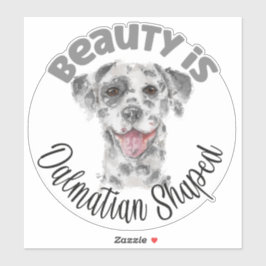 Pegatina Retrato de perro dálmata acuarela