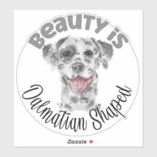 Pegatina Retrato de perro dálmata acuarela