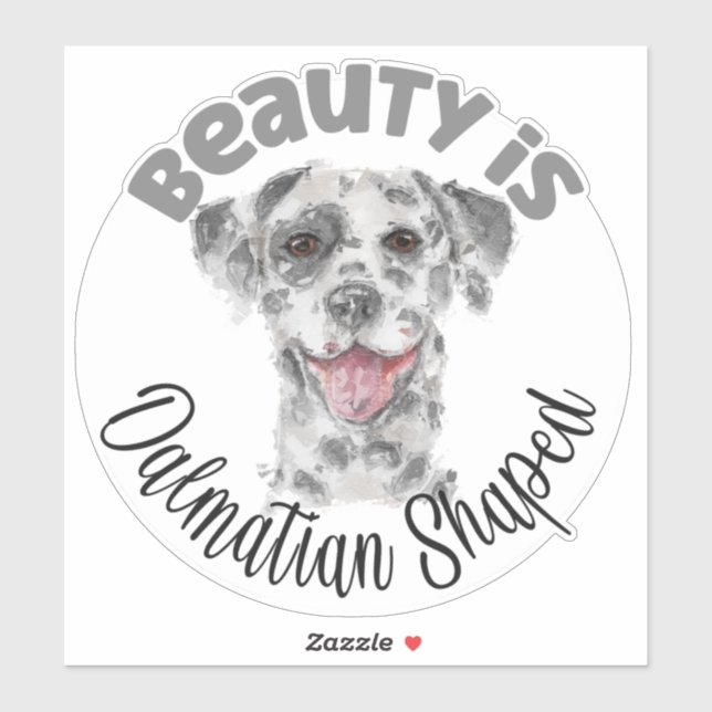 Pegatina Retrato de perro dálmata acuarela (Hoja)