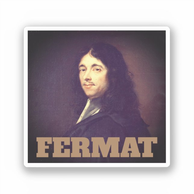 Pegatina Retrato de Pierre de Fermat (Anverso)