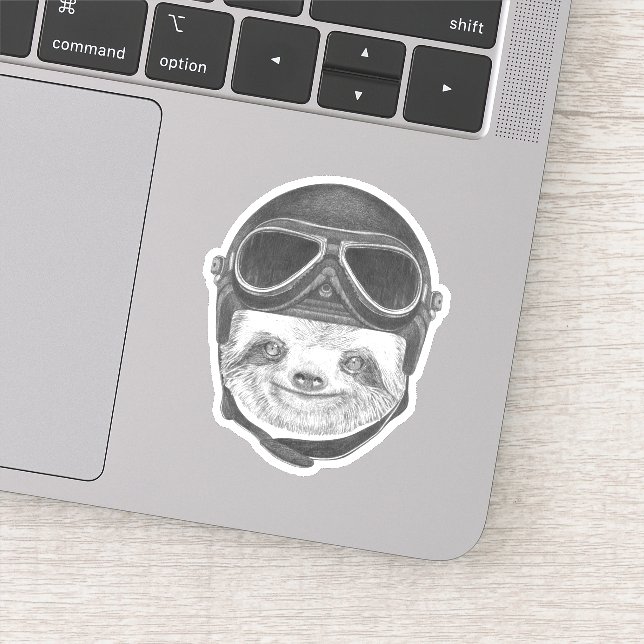 Pegatina Retrato De Sloth | Casco de época (Detalle)