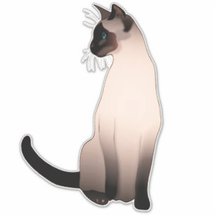 Pegatina Retrato de un gato siamés de punto de foco