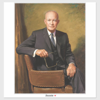 Pegatina Retrato del presidente Dwight Eisenhower en la Cas