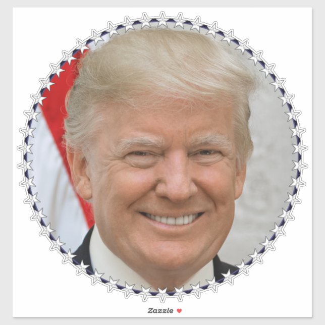 Pegatina Retrato del presidente Trump (Hoja)