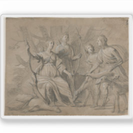 Pegatina Retrato del Rey y la Reina de Niños Bohemia