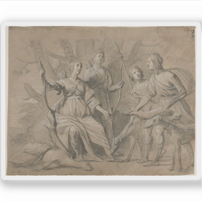 Pegatina Retrato del Rey y la Reina de Niños Bohemia (Anverso)