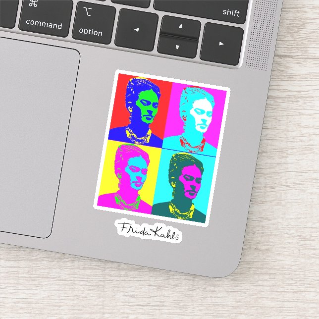 Pegatina Retrato inspirado por Frida Kahlo (Detalle)