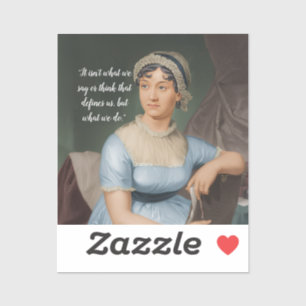 Pegatina retrato y cita de Jane Austen