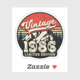 Pegatina Retro 1986 Birthday Vintage 40th Outdoorsy Bday