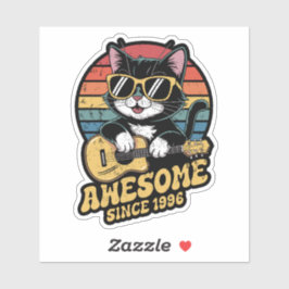 Pegatina Retro 1996 Birthday Cat Lover Ukulele 30th Bday 