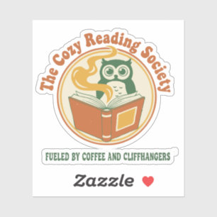 Pegatina Retro 70s La Sociedad de Lectura Acogedora Amante 