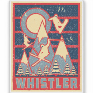 Pegatina Retro 80 Whistler Columbia Británica