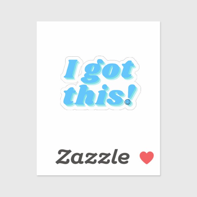 Pegatina Retro Azul Tengo Esta Cita Motivadora (Hoja)