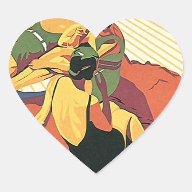 Pegatina Retro Beach Vacaciones en el paseo maríti (Anverso)