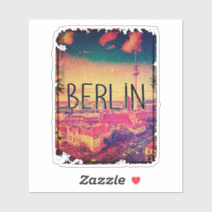 Pegatina Retro Berlín Vintage