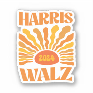 Pegatina Retro Boho Harris Walz 2024