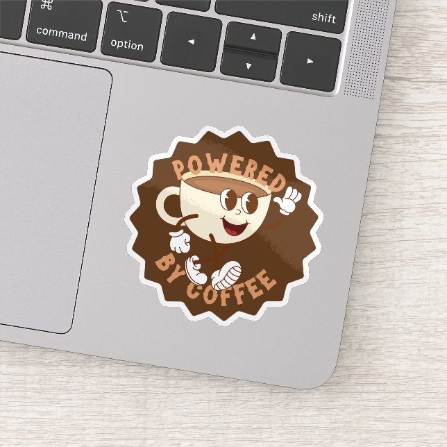 Pegatina Retro con Energía de Café (Detalle)