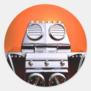 Pegatina Retro Cropped Toy Robot 04