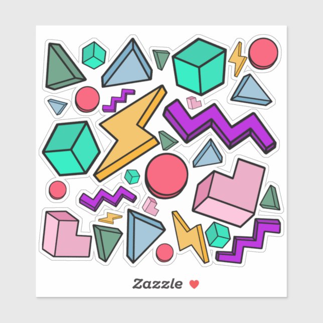 Pegatina Retro de cosecha estética de los años 80 (Hoja)