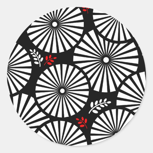 Pegatina retro de flores blancas (Anverso)