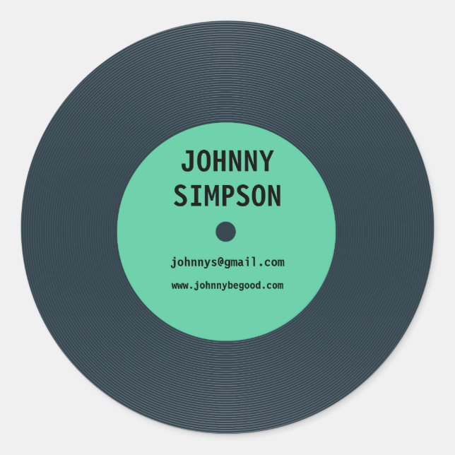 Pegatina retro de la plantilla del texto del disco (Anverso)