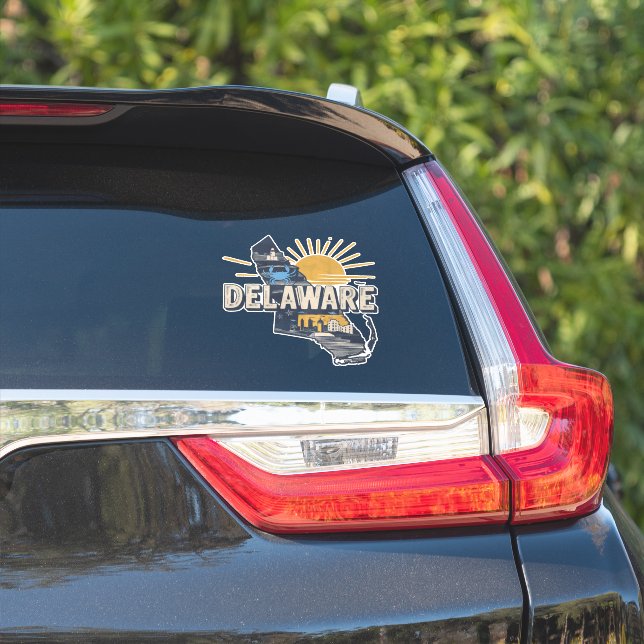 Pegatina Retro Delaware (Lado del coche)