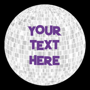 Pegatina retro Disco Ball con cualquier texto