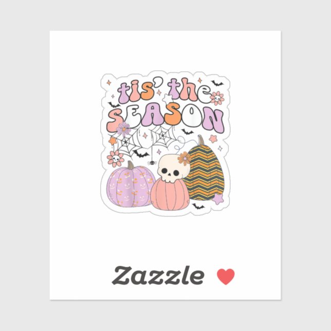 Pegatina Retro Esta Es La Calabaza De La Temporada Hallowee (Hoja)
