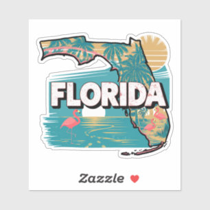Pegatina Retro Estado de Florida