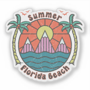 Pegatina Retro Florida Beach Sunset