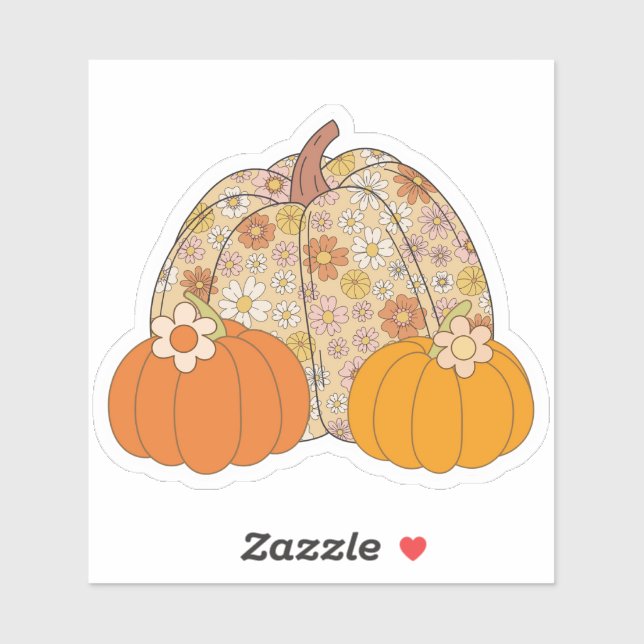 Pegatina Retro, Girly Pumpkins (Hoja)