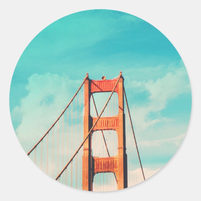 Pegatina Retro Golden Gate San Francisco (Anverso)
