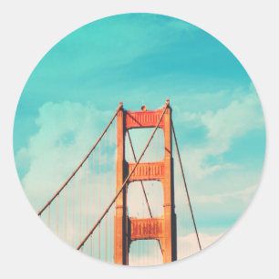 Pegatina Retro Golden Gate San Francisco