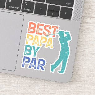 Pegatina Retro Golfer - Mejor Papa por Par