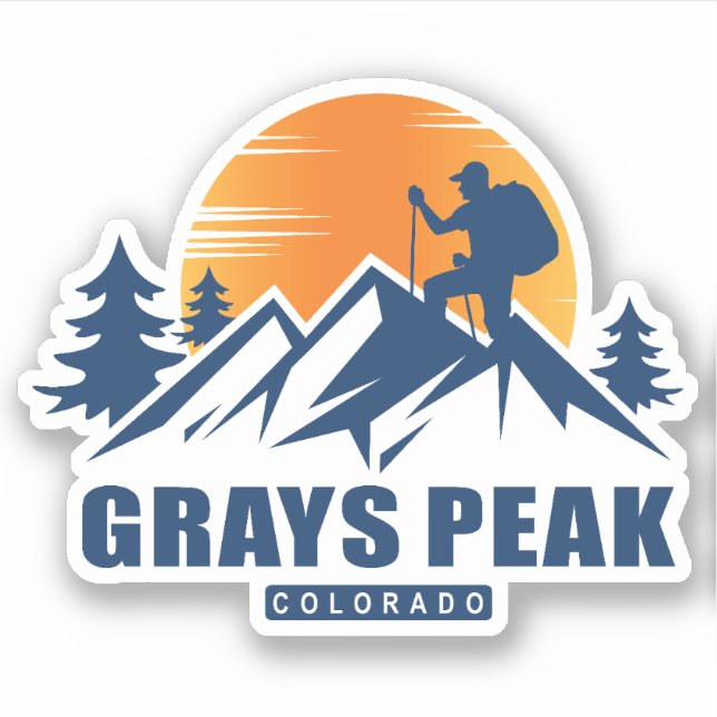 Pegatina Retro Grays Peak Hike T-Shirt (Anverso)