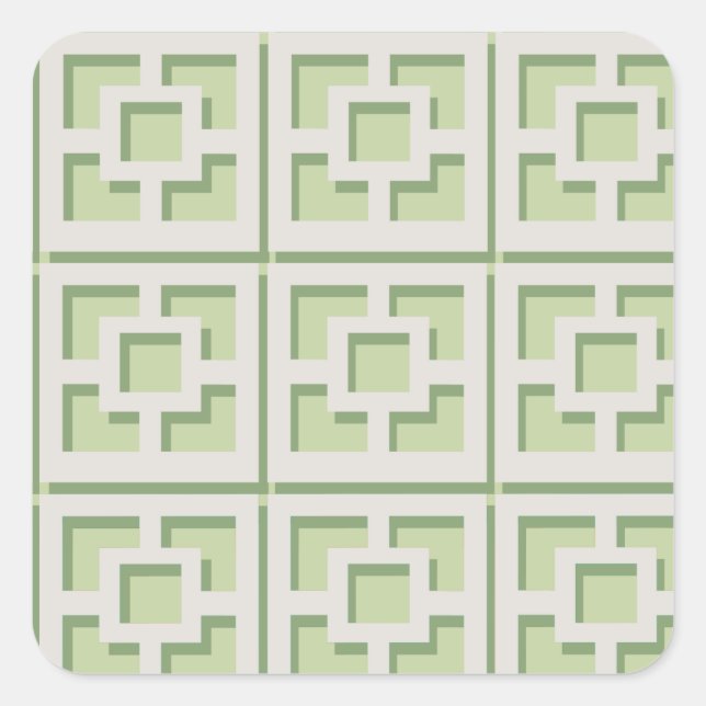 Pegatina Retro Green Trellis (Anverso)