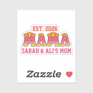 Pegatina Retro Groovy Mama Die-Cut Sticker - Vintage 70s Ae