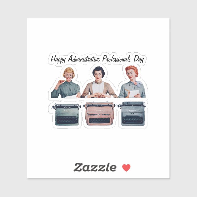 Pegatina Retro Happy Administrative Professionals Day  (Hoja)