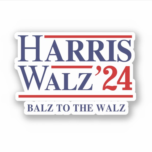 Pegatina Retro Harris Walz '24 - Balz al Walz (Anverso)