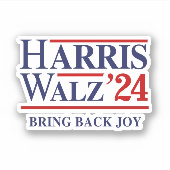 Pegatina Retro Harris Walz '24 - Devuélvate alegría (Anverso)