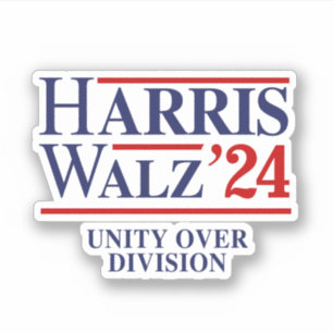Pegatina Retro Harris Walz '24 - Unidad sobre división