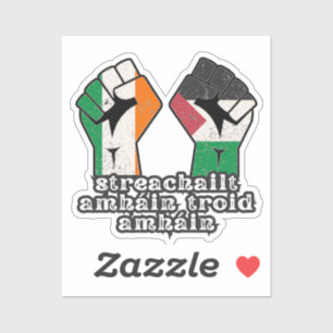 Pegatina Retro Irlanda La revolución del puño solidario en