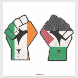 Pegatina Retro Irlanda La revolución del puño solidario en